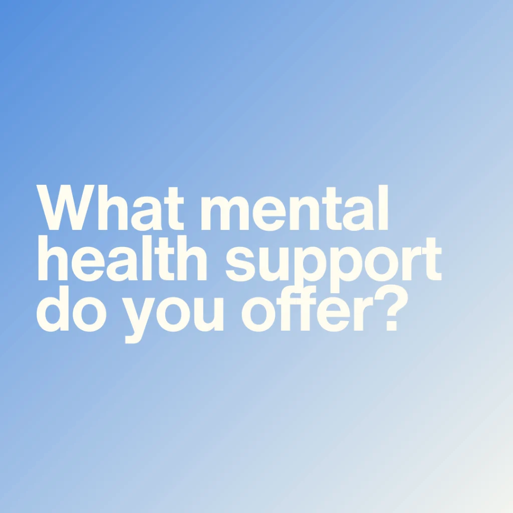What mental health support do you offer?